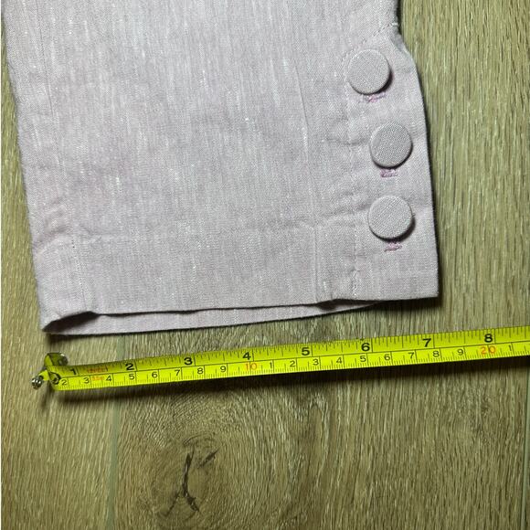 J.Jill Linen Stretch Crop Pants Petite Blush Pink Feminine Spring Medium - Picture 3 of 10